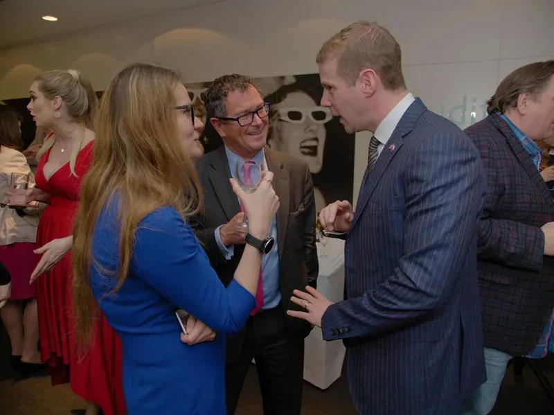 Guests in conversation at a SIFFA reception hosted by Pinsent Masons